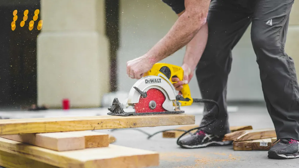 Eine Baustelle mit einer Flex